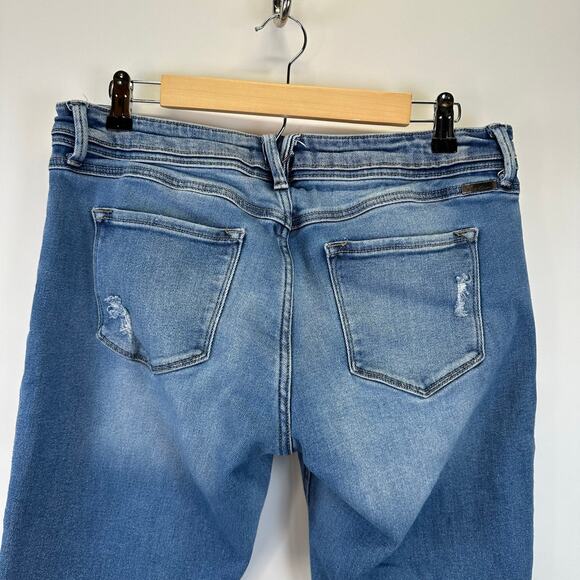 KanCan Estilo Medium Rise Distressed Knee Butterfly Button Jeans Womens 15/31 - Picture 12 of 16